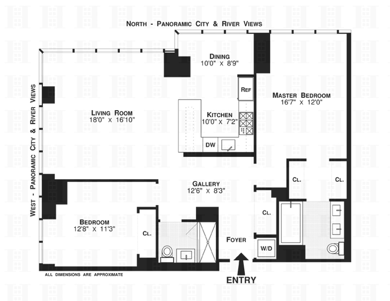 Floorplan for 350 West 42nd Street, 46B