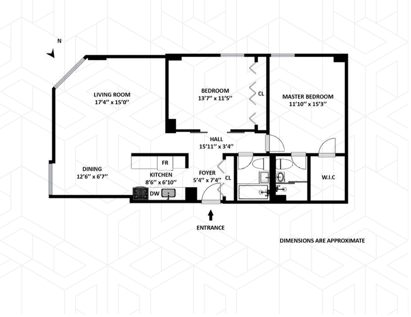 Floorplan for 1619 Third Avenue, 11K