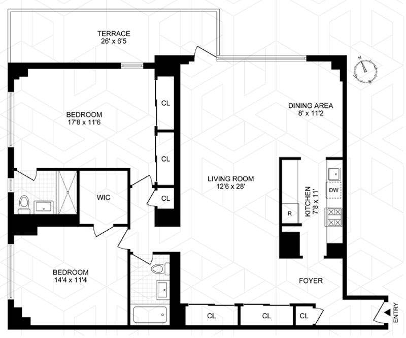 Floorplan for 180 West End Avenue, 12M