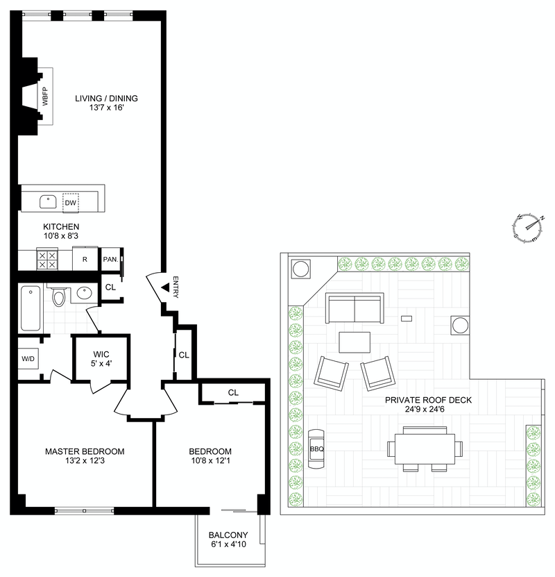 Floorplan for 305 Fifth Avenue, 4B