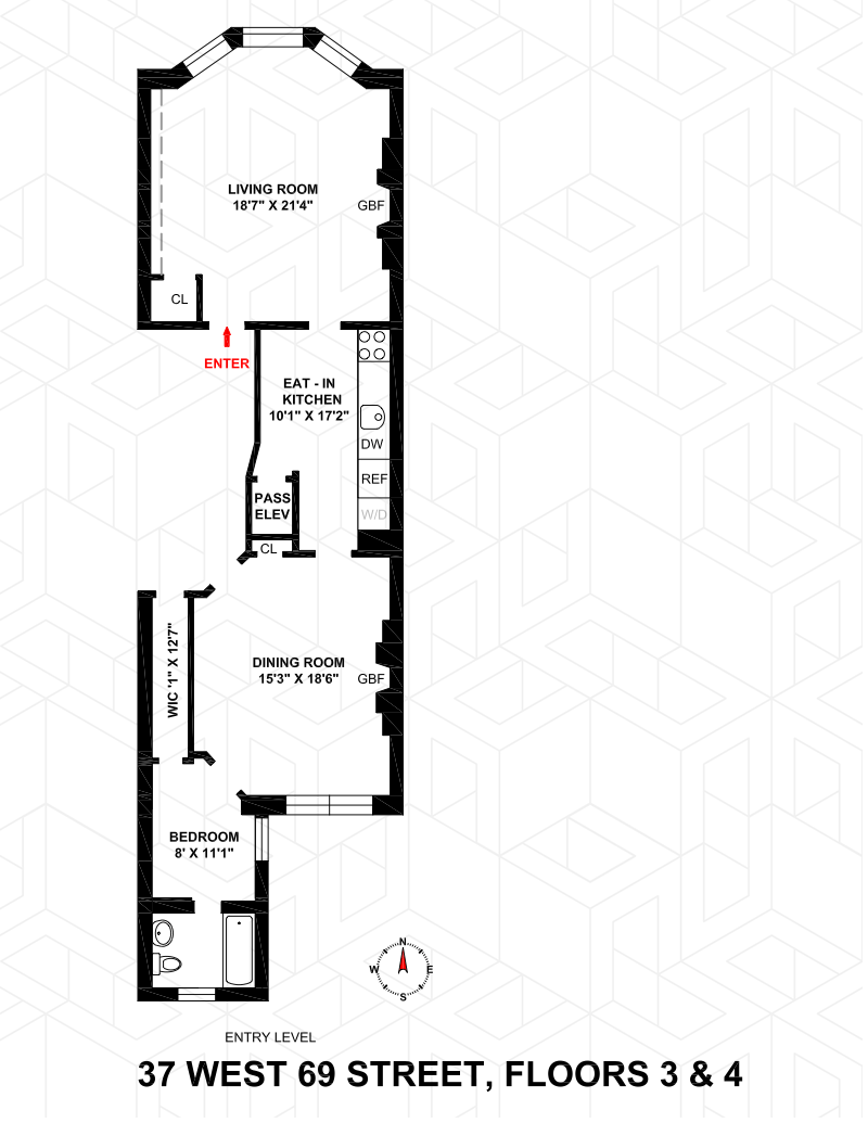 Floorplan for 37 West 69th Street, 3