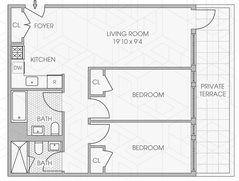 Floorplan for 531 West 159th Street, 7C