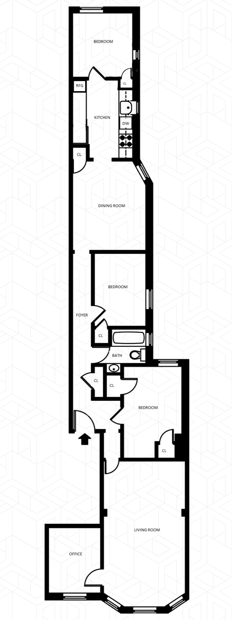 Floorplan for 207 St James Place, 2R