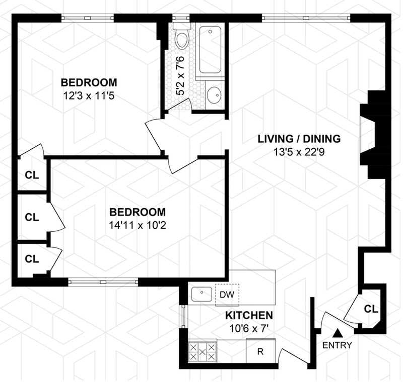 Floorplan for 251 West 71st Street, 2D