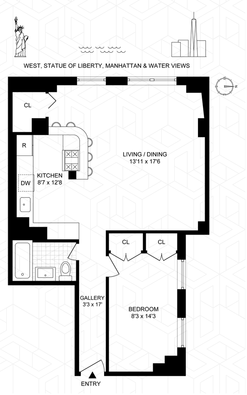 Floorplan for 150 Joralemon Street, 8H