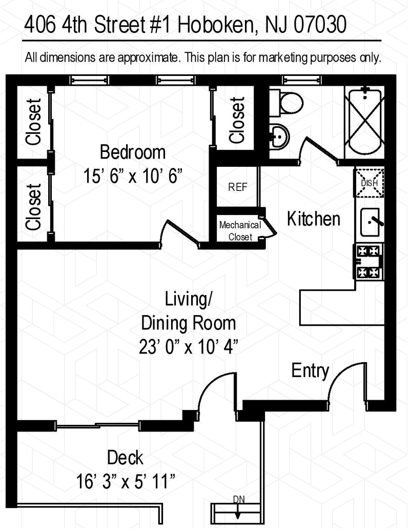 Floorplan for 406 4th Street, 1
