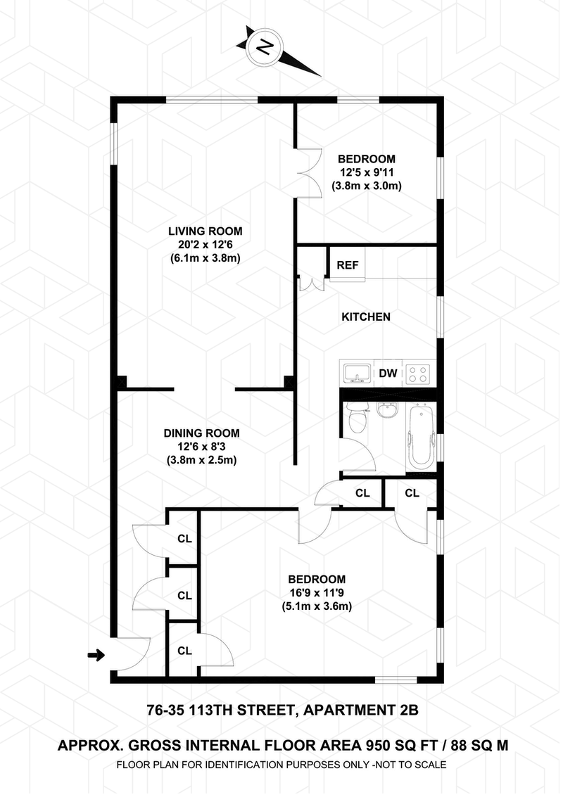 Floorplan for 76 -35 113th Street, 2B