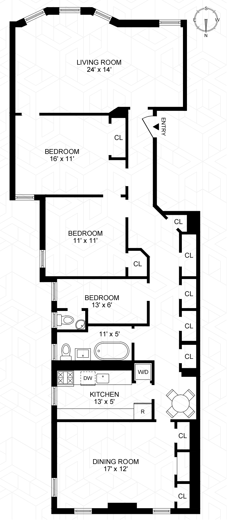 Floorplan for 253 Garfield Place, 4R