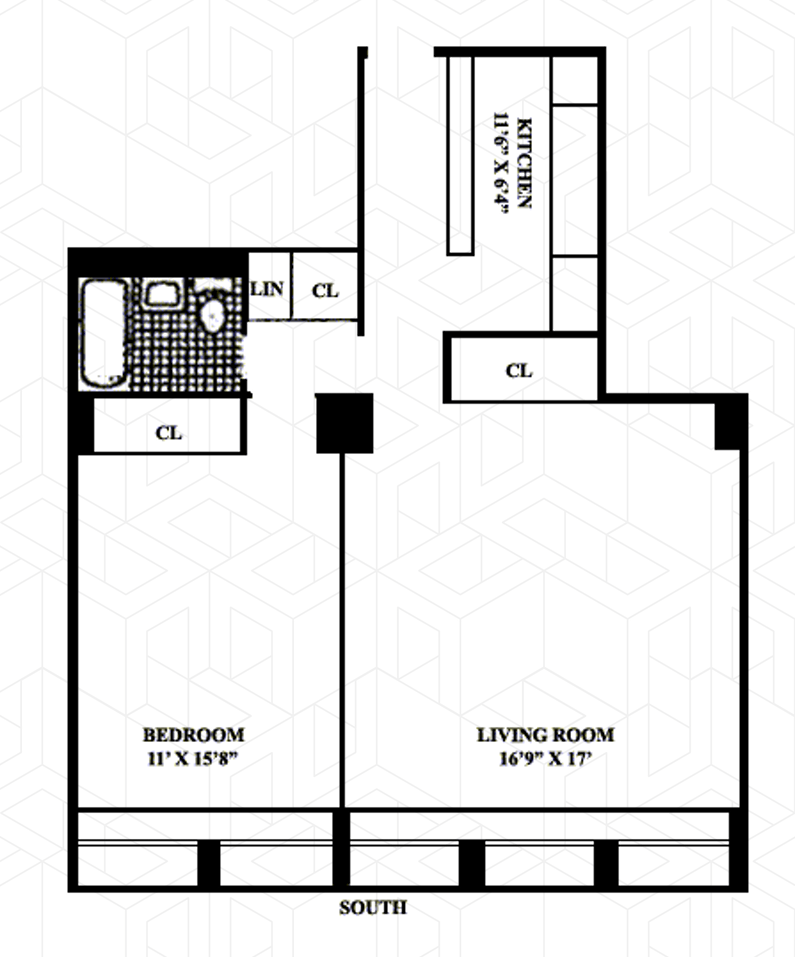 Floorplan for 330 East 33rd Street, 21N