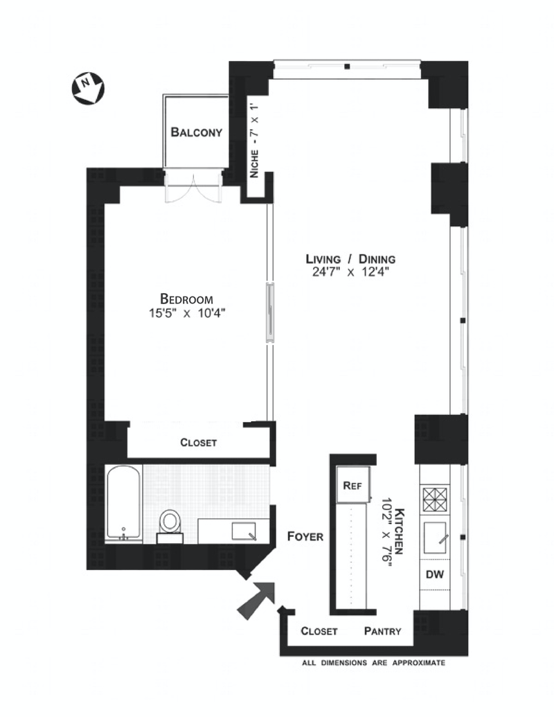 Floorplan for 348 West 36th Street, 3S