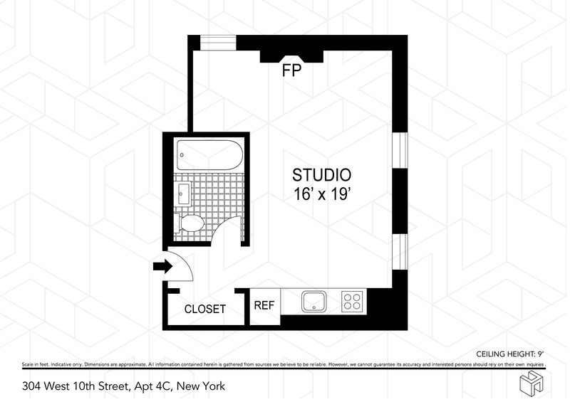 Floorplan for 304 West 10th Street, 4C