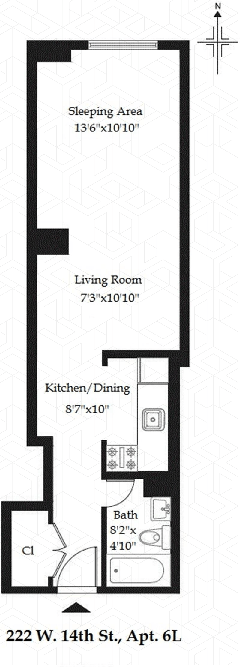 Floorplan for 222 West 14th Street, 2L