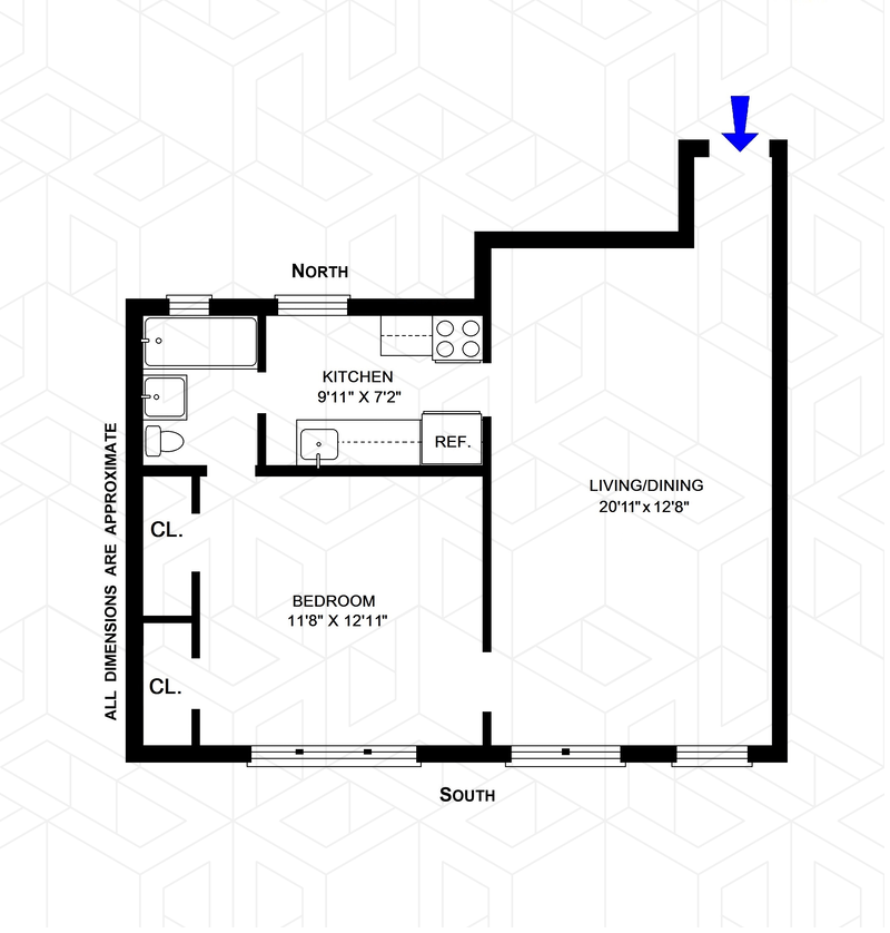 Floorplan for 245 West 75th Street, 5C