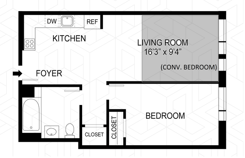 Floorplan for 306 West 142nd Street, 2B