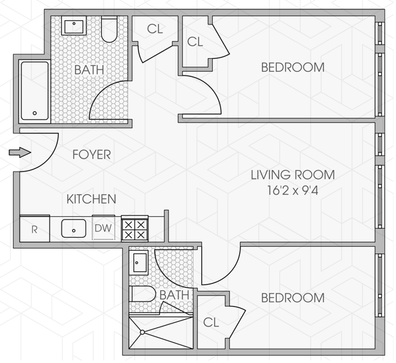 Floorplan for 531 West 159th Street, 2E