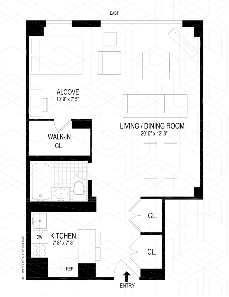 Floorplan for 201 East 25th Street, 15K