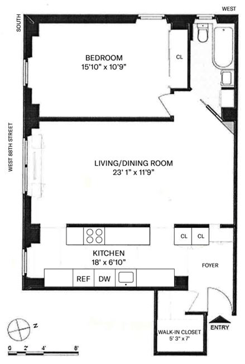 Floorplan for 545 West End Avenue, 1C