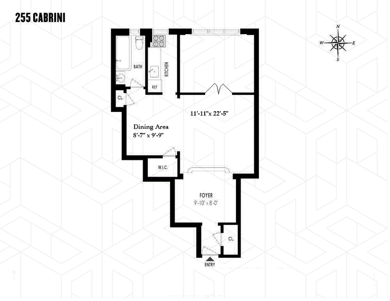 Floorplan for 255 Cabrini Boulevard, 8F