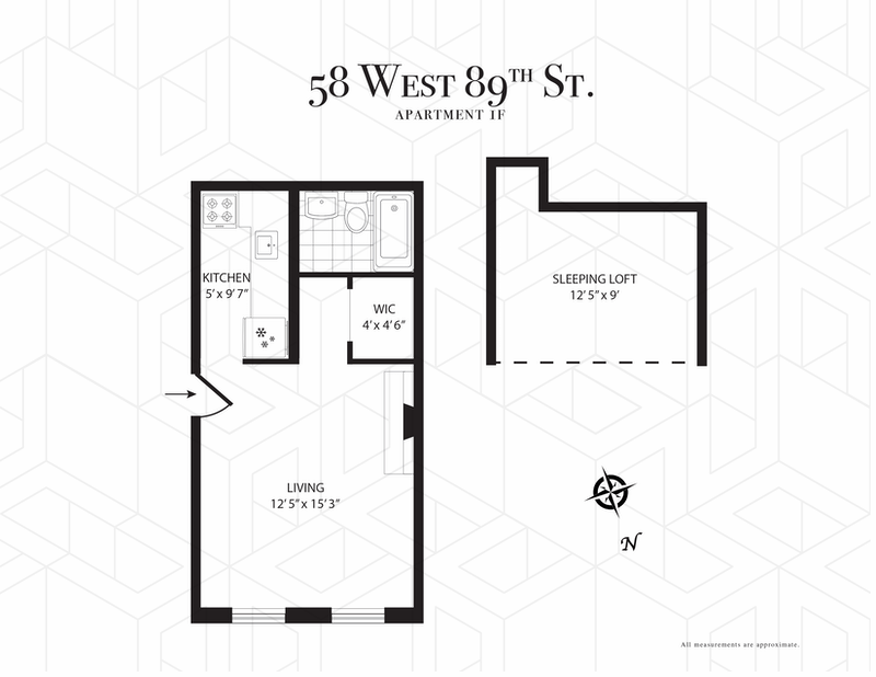 Floorplan for 58 West 89th Street, 1F