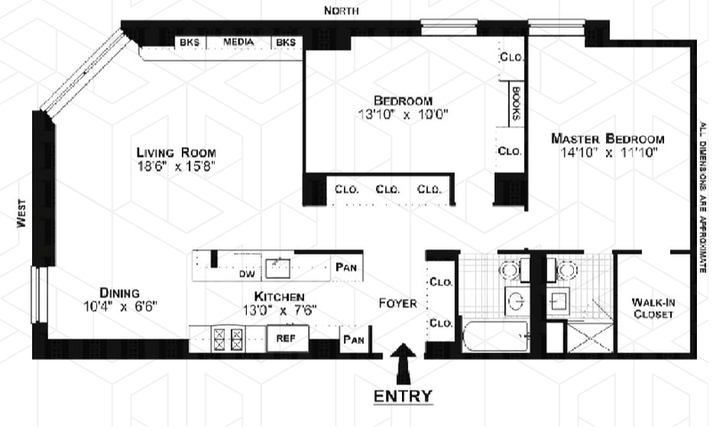 Floorplan for 1619 Third Avenue, 8F