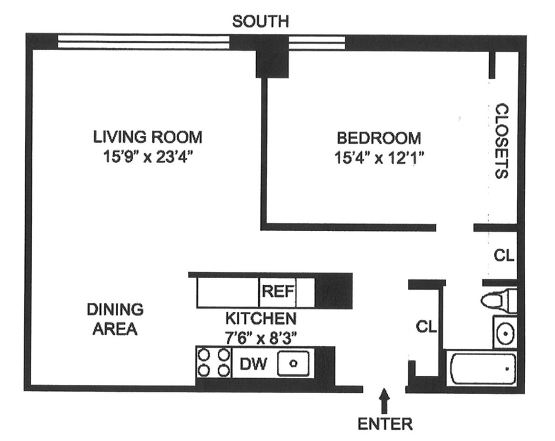 Floorplan for 1619 Third Avenue, 16J