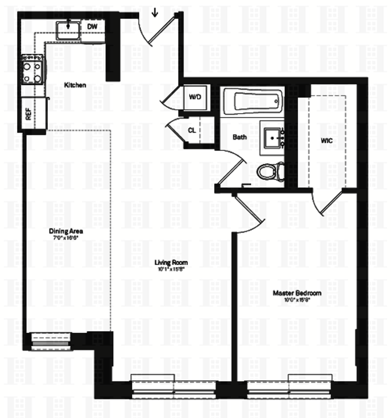 Floorplan for 505 West 47th Street, 6AN