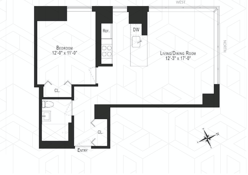 Floorplan for 350 West 42nd Street, 20B