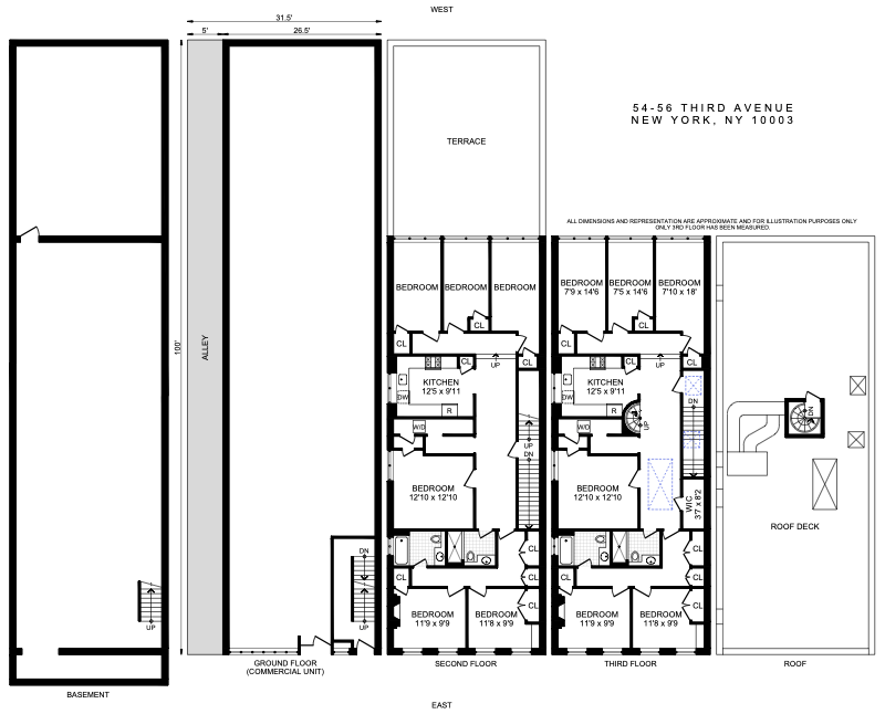 Floorplan for 54 -56 Third Avenue