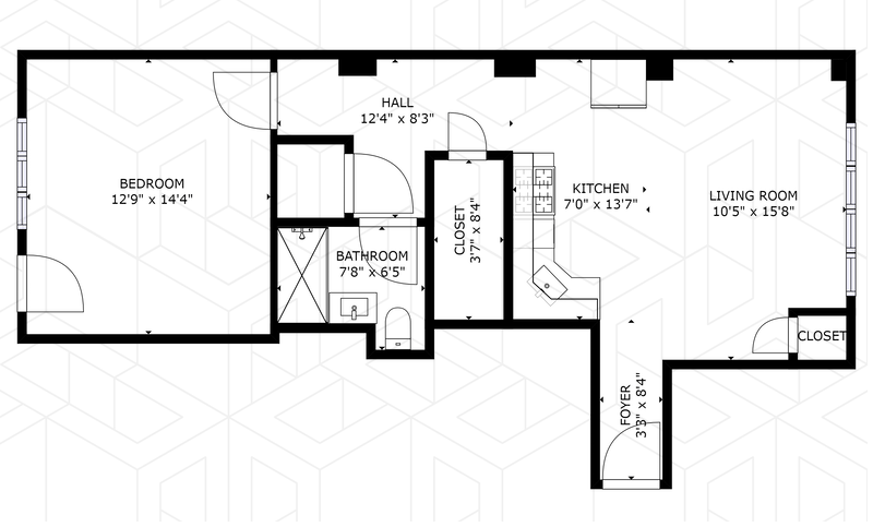 Floorplan for 326 Bond Street, 1