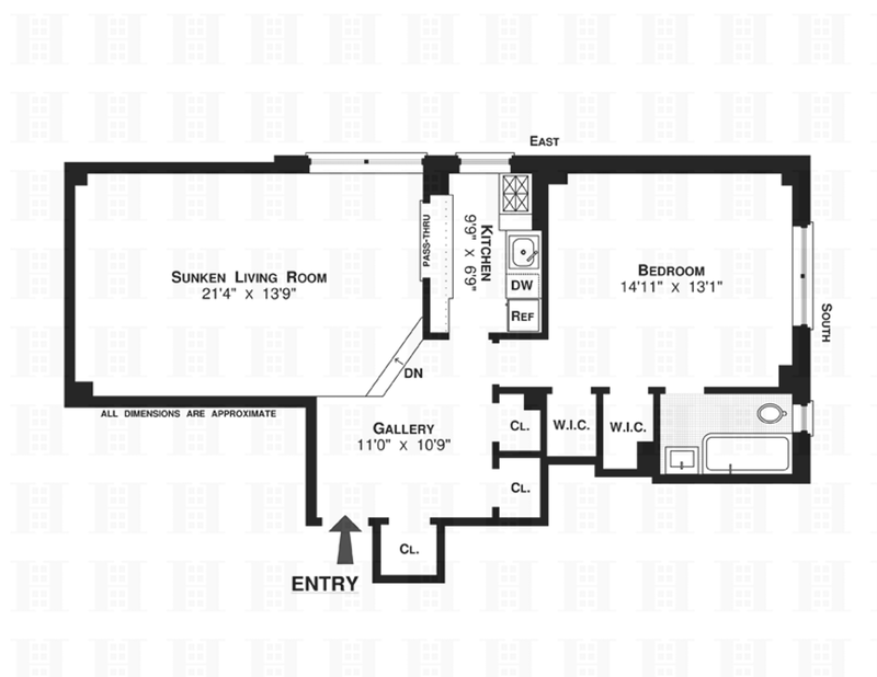 Floorplan for 200 West 86th Street, 17K
