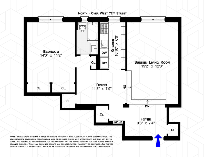Floorplan for 300 West 72nd Street, 2C