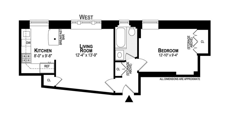 Floorplan for 203 West 98th Street, 1C