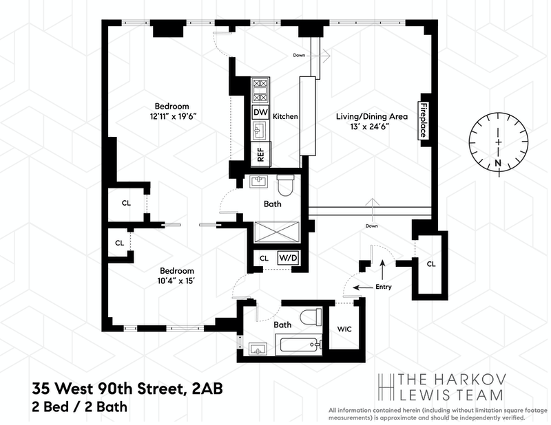 Floorplan for 35 West 90th Street, 2AB