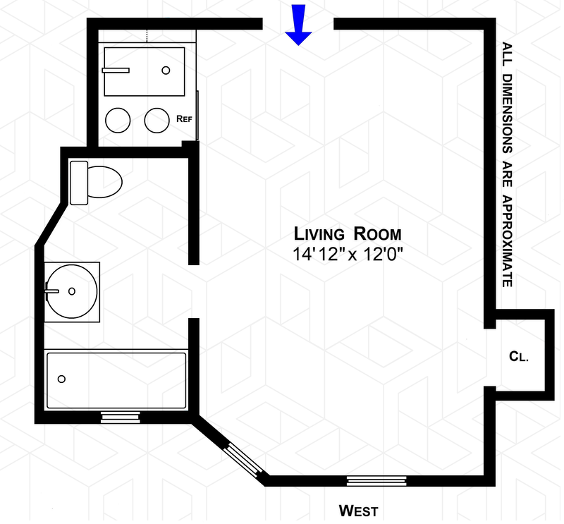 Floorplan for 245 West 75th Street, 6D