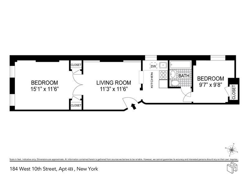 Floorplan for 184 West 10th Street, 4B