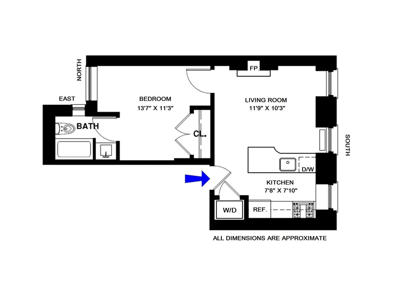 Floorplan for 351 East 58th Street, 3F