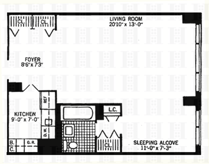 Floorplan for 444 East 75th Street, 16D