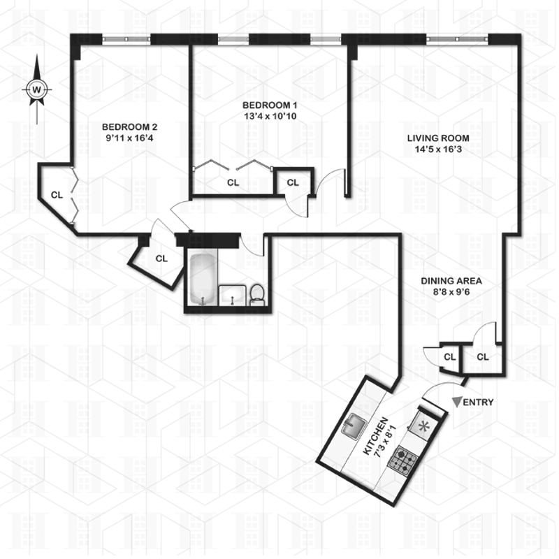 Floorplan for 208 West 119th Street, 3C