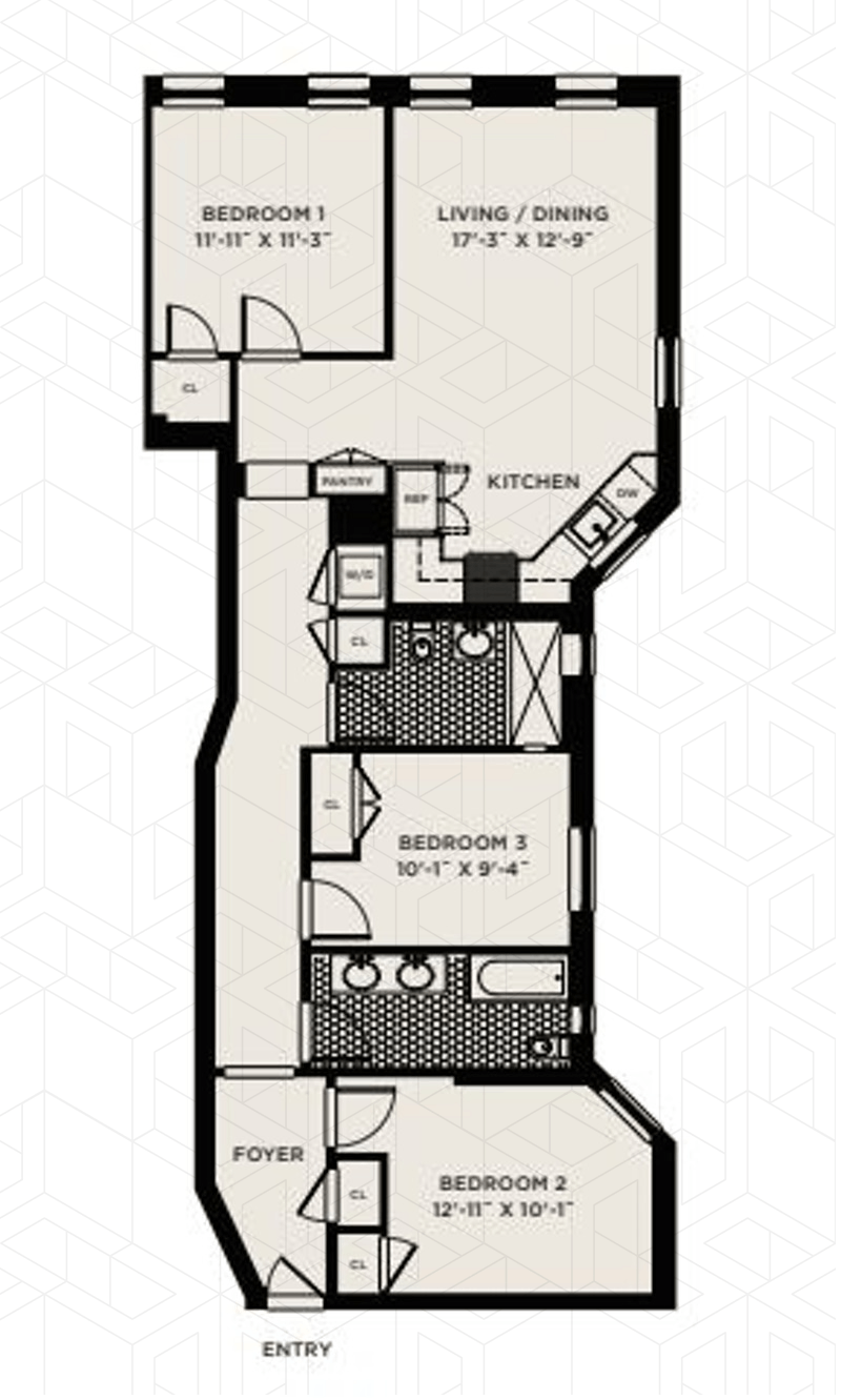 Floorplan for 1151 Dean Street, 4D