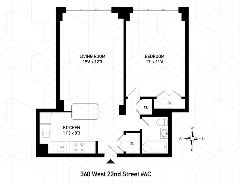 Floorplan for 360 West 22nd Street, 6C