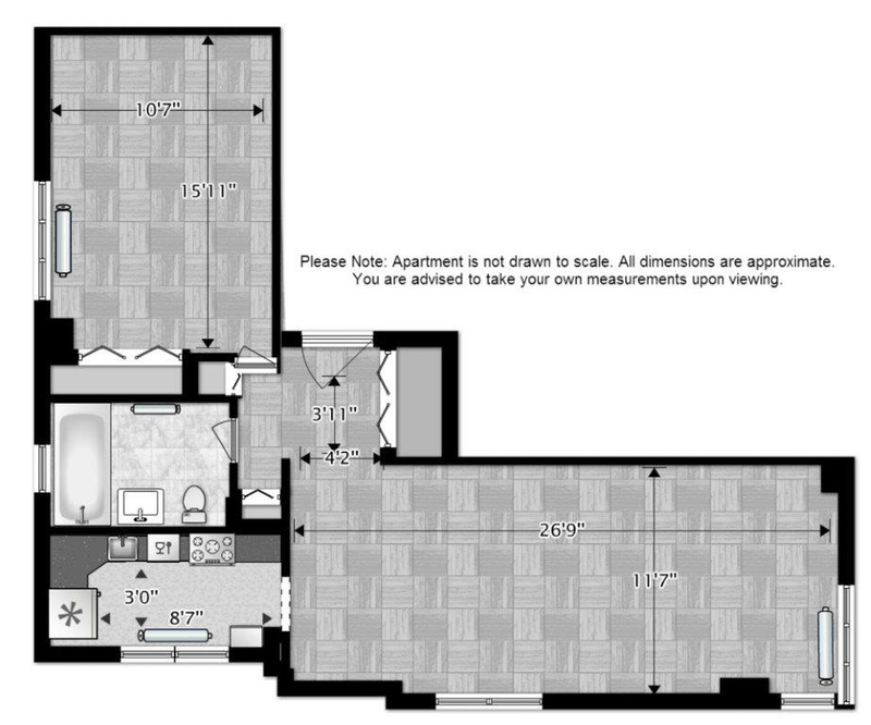 Floorplan for 301 West 45th Street, 11L