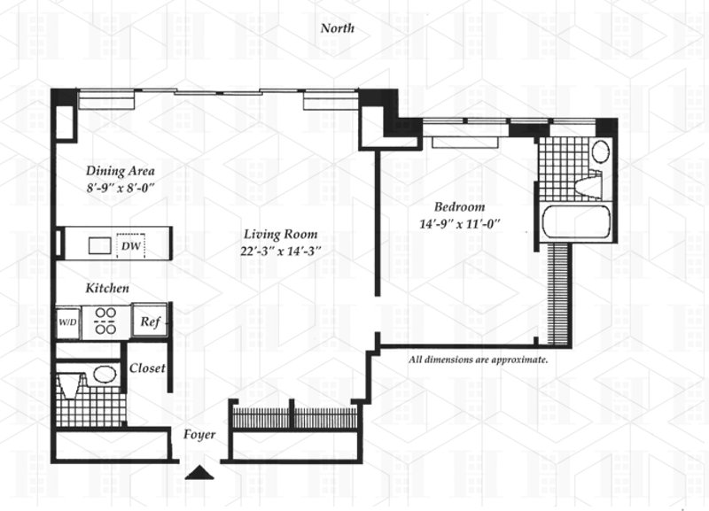 Floorplan for 161 West 61st Street, 3E