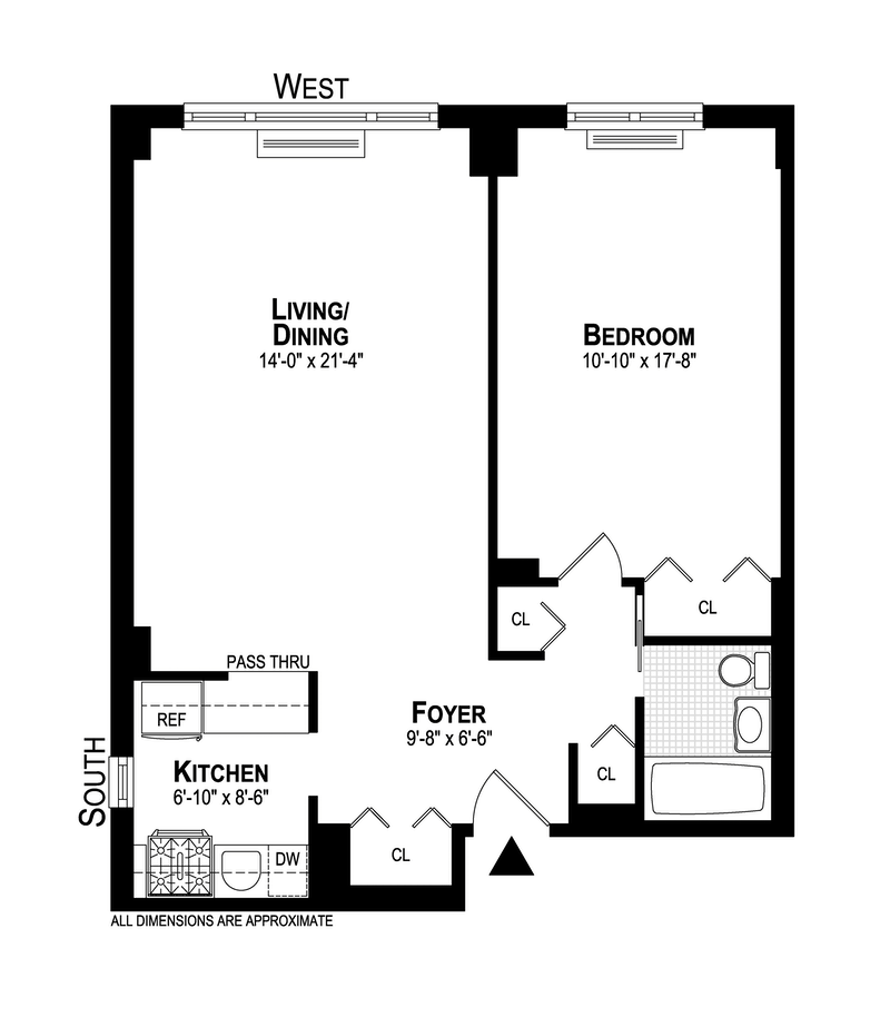 Floorplan for 444 East 75th Street, 14H