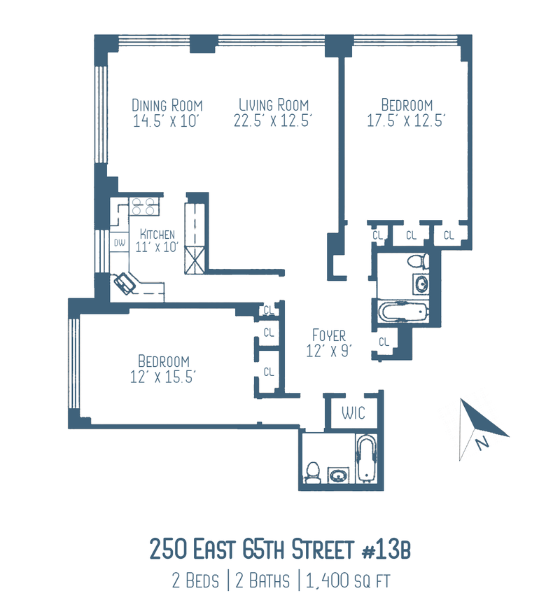Floorplan for 250 East 65th Street, 13B