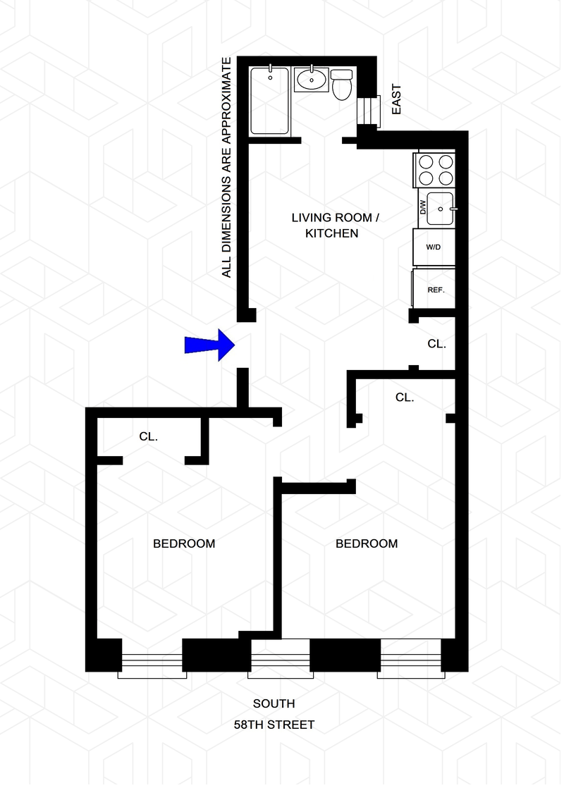 Floorplan for 351 East 58th Street, 4F