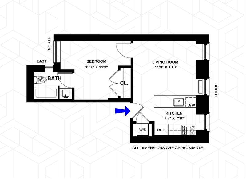 Floorplan for 351 East 58th Street, 5F