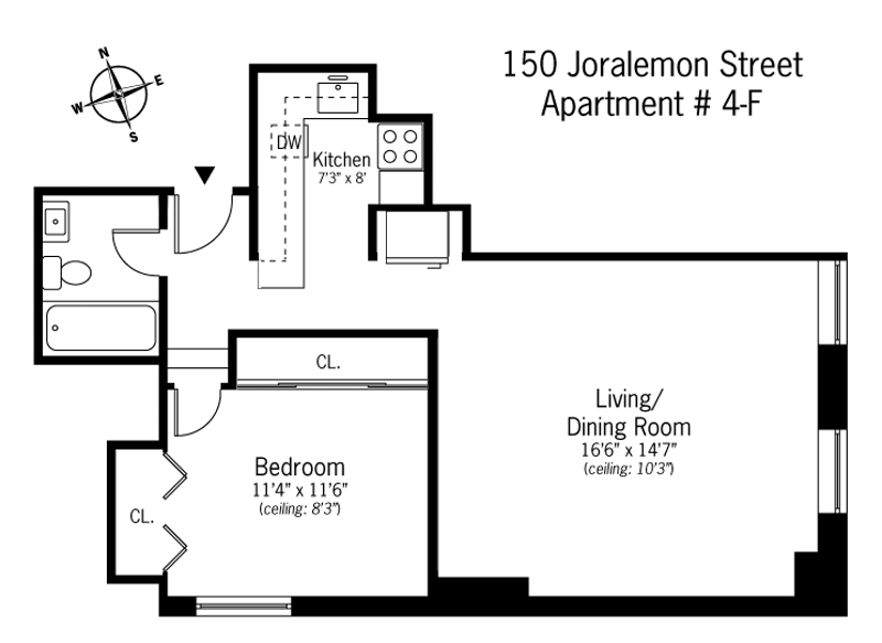 Floorplan for 150 Joralemon Street, 4F