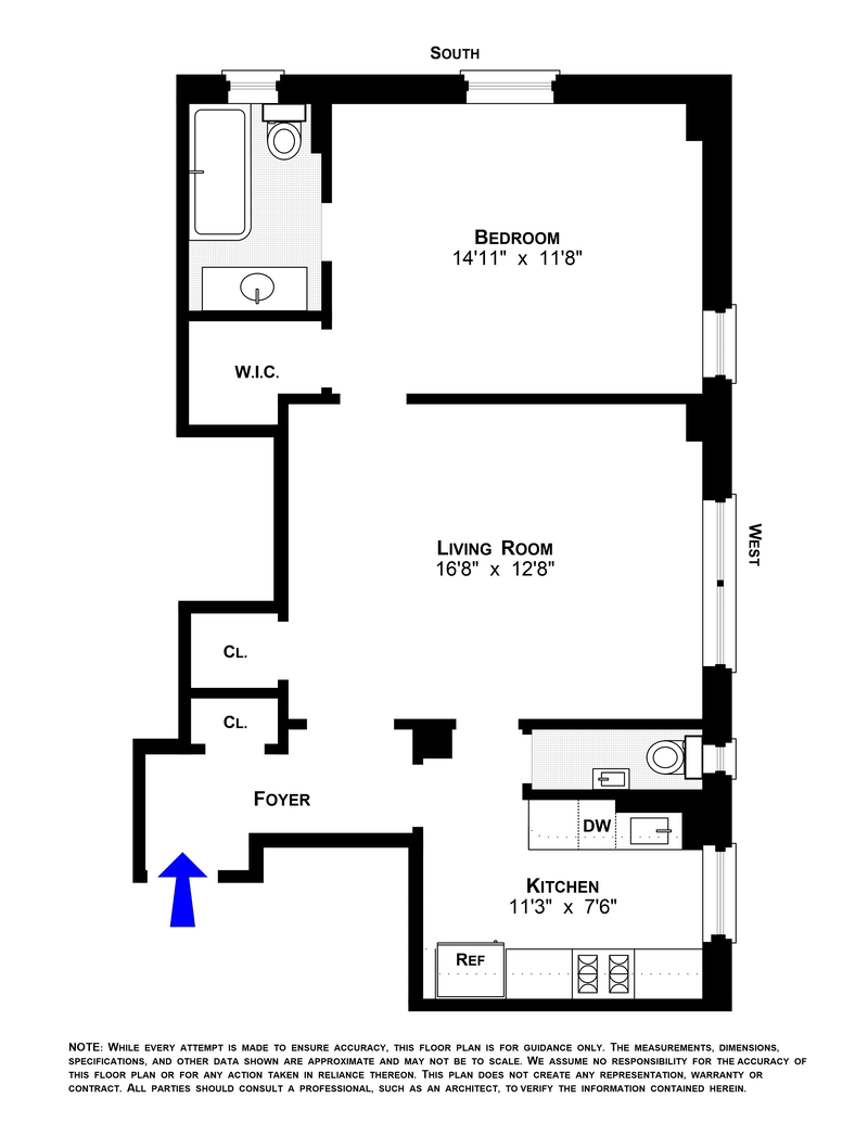 Floorplan for 144 East 36th Street, 9D