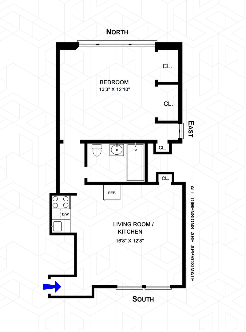 Floorplan for 245 West 72nd Street, 5D