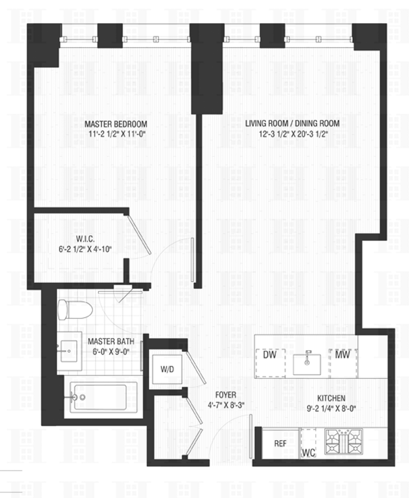 Floorplan for 160 East 22nd Street, 4B